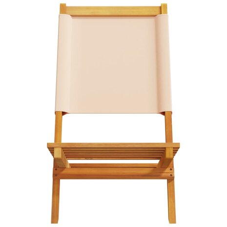 Tuinstoelen 2 st massief acaciahout en stof beige 5