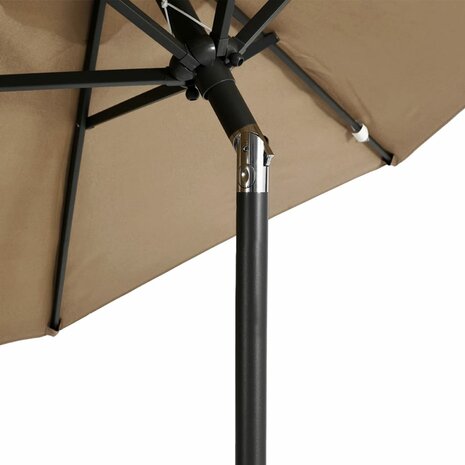 Parasol met stalen paal 225x225x212 cm taupe 7