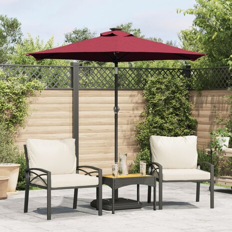 Parasol met stalen paal 225x225x212 cm bordeauxrood 1