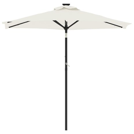 Parasol met LED&apos;s en stalen paal 225x225x212 cm wit 4