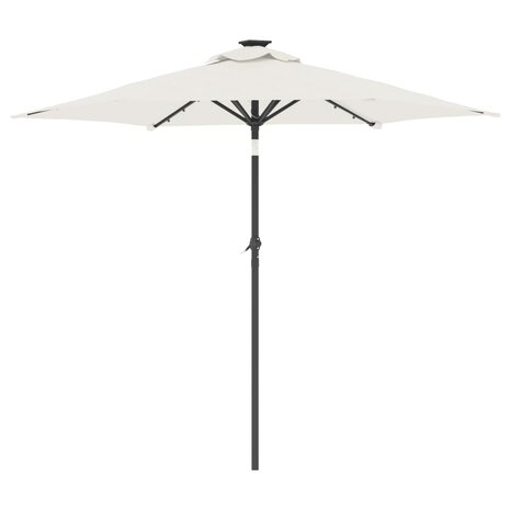 Parasol met LED&apos;s en stalen paal 225x225x212 cm wit 6