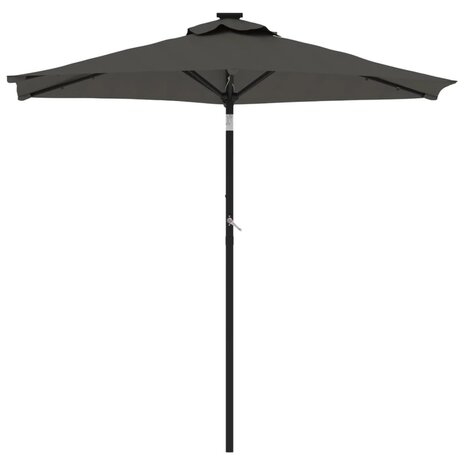 Parasol met LED&apos;s en stalen paal 225x225x212cm antracietkleurig 4