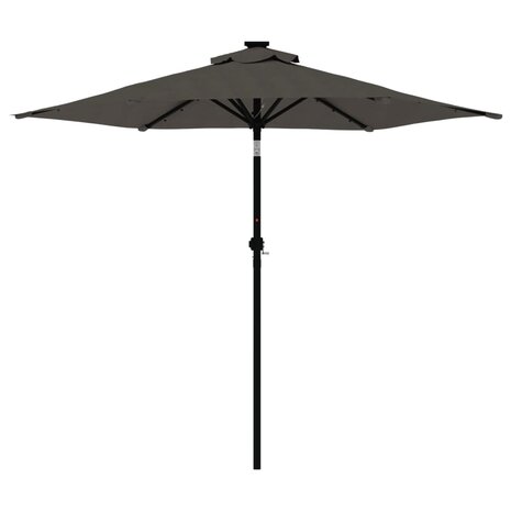 Parasol met LED&apos;s en stalen paal 225x225x212cm antracietkleurig 5