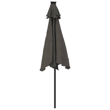 Parasol met LED&apos;s en stalen paal 225x225x212cm antracietkleurig 7