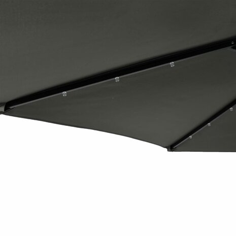 Parasol met LED&apos;s en stalen paal 225x225x212cm antracietkleurig 10