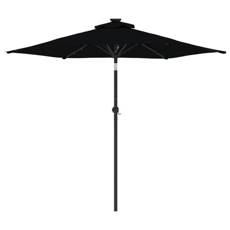 Parasol met LED&apos;s en stalen paal 225x225x212 cm zwart 5