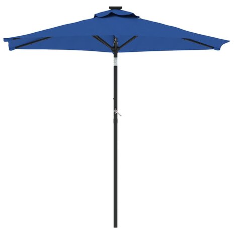 Parasol met LED&apos;s en stalen paal 225x225x212 cm azuurblauw 4