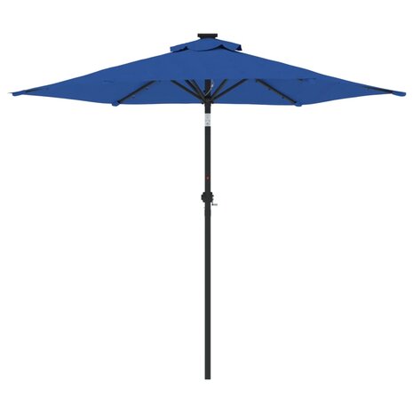 Parasol met LED&apos;s en stalen paal 225x225x212 cm azuurblauw 5