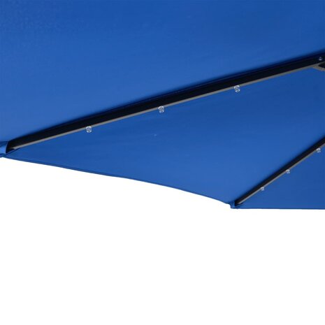 Parasol met LED&apos;s en stalen paal 225x225x212 cm azuurblauw 10