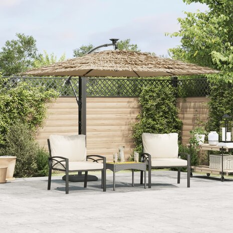 Parasol met stalen paal 246x246x230 cm bruin 1