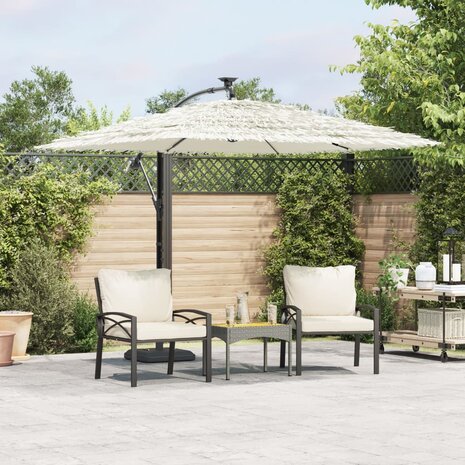 Parasol met stalen paal 246x246x230 cm wit 1