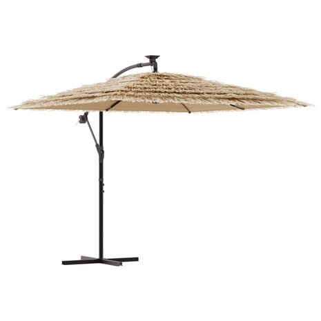 Parasol met stalen paal 290x290x238 cm bruin 2