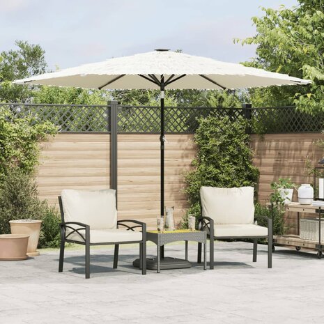 Parasol met stalen paal 288x288x225 cm wit 1