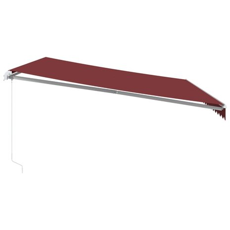 Luifel handmatig uittrekbaar met LED 500x300 cm bordeauxrood 5