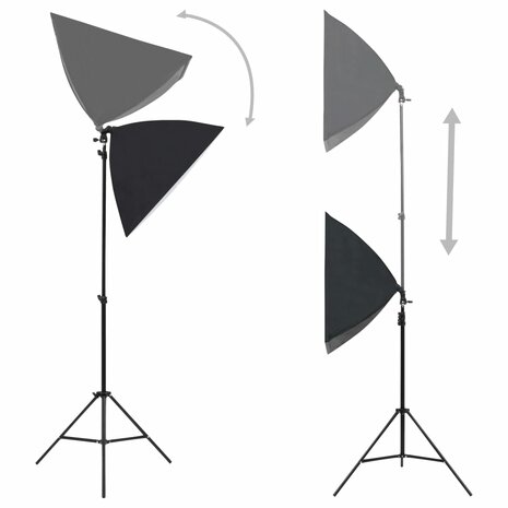 Fotostudioset met softboxlampen en achtergrond 3