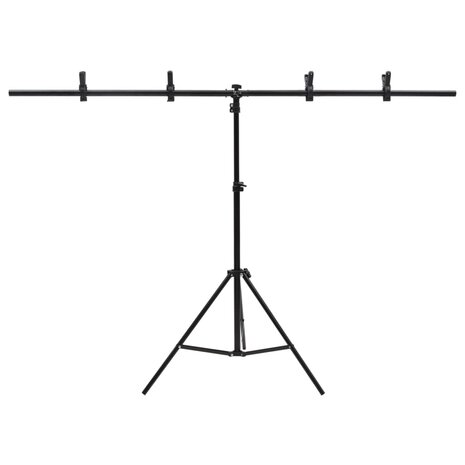 Achtergrondstandaard T-vormig 151x60x(70-200) cm zwart 3