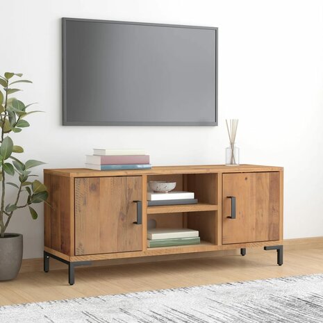 Tv-meubel 110x35x48 cm massief grenenhout bruin 1