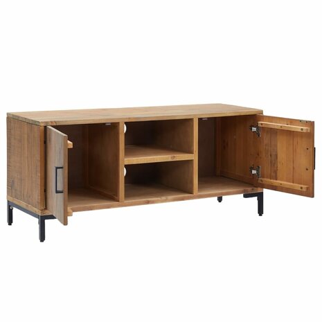 Tv-meubel 110x35x48 cm massief grenenhout bruin 4