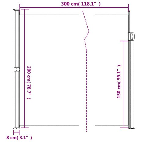 Windscherm uittrekbaar 200x300 cm antracietkleurig 10