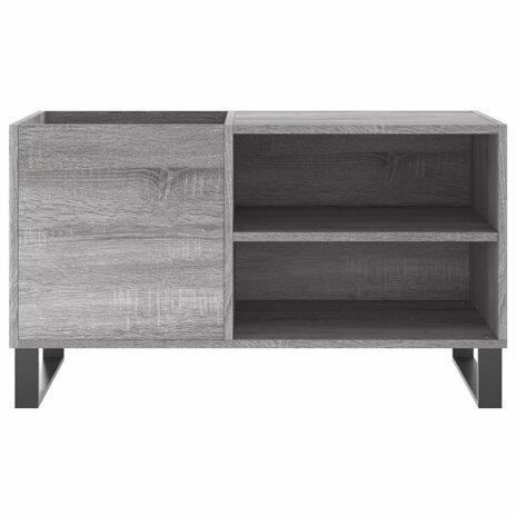 Platenkast 85x38x48 cm bewerkt hout grijs sonoma eikenkleurig 4