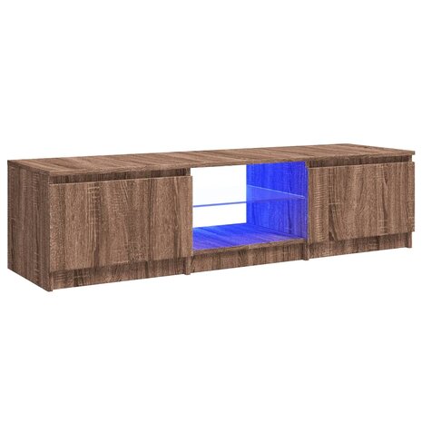 Tv-meubel met LED-verlichting 140x40x35,5 cm bruin eikenkleur 2