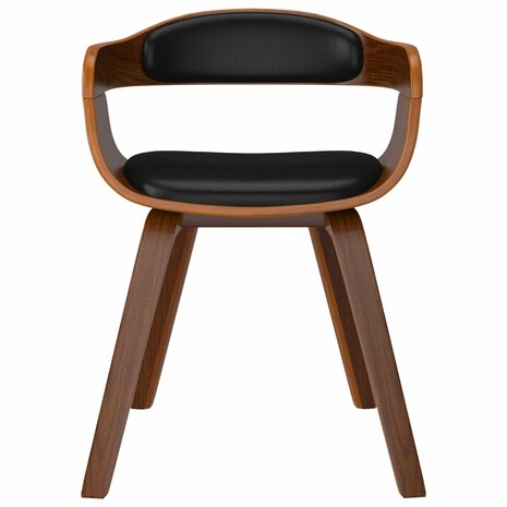 Eetkamerstoelen 2 st gebogen hout en kunstleer zwart 4