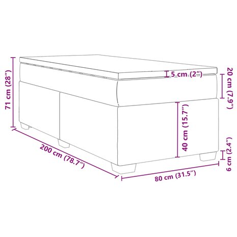 Boxspring met matras stof donkerbruin 80x200 cm 12