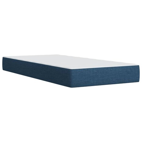 Boxspring met matras stof blauw 80x200 cm 6