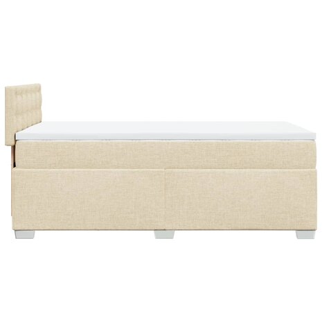 Boxspring met matras stof crèmekleurig 80x200 cm 5