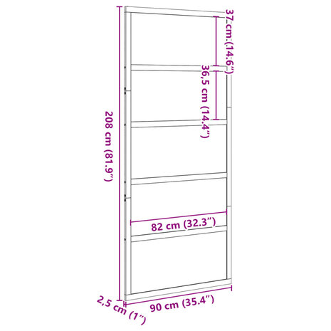 Schuifdeur 90x208 cm massief grenenhout wasbruin 10