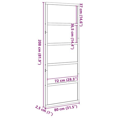 Schuifdeur 80x208 cm massief grenenhout wasbruin 10