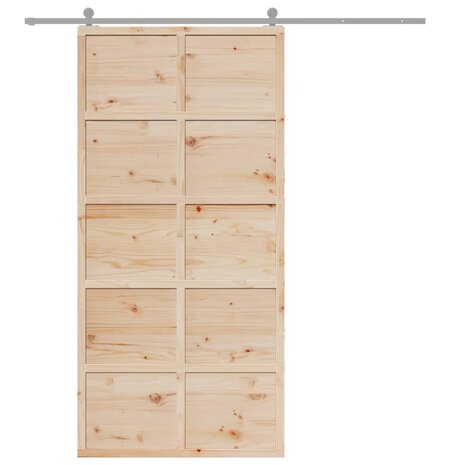 Schuifdeur 100x208 cm massief grenenhout 3