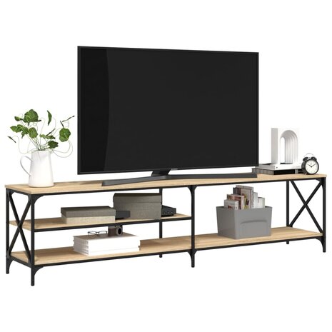 Tv-meubel 200x40x50 cm bewerkt hout metaal sonoma eikenkleurig 4