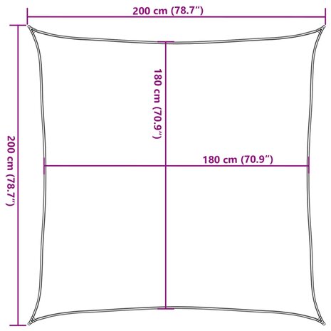 Zonnezeil 160 g/m² vierkant 2x2 m HDPE zandkleurig 10