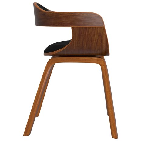 Eetkamerstoelen 4 st gebogen hout en kunstleer zwart 5