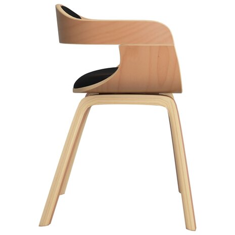 Eetkamerstoelen 4 st gebogen hout en kunstleer zwart 5