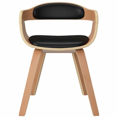 Eetkamerstoelen 6 st gebogen hout en kunstleer zwart 4