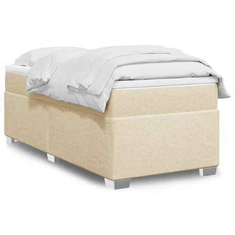 Boxspring met matras stof crèmekleurig 90x200 cm 1