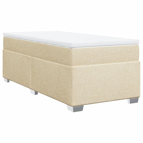 Boxspring met matras stof crèmekleurig 90x200 cm 2