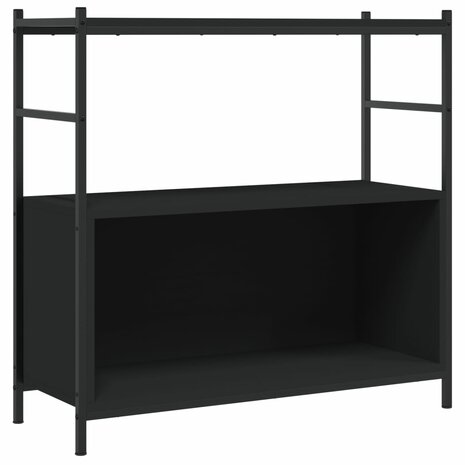 Boekenrek 80x30x78,5 cm bewerkt hout en ijzer zwart 2