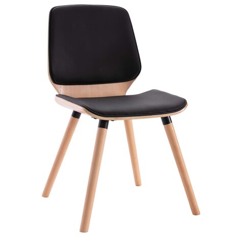 Eetkamerstoelen 2 st kunstleer zwart 3