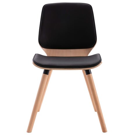 Eetkamerstoelen 2 st kunstleer zwart 4