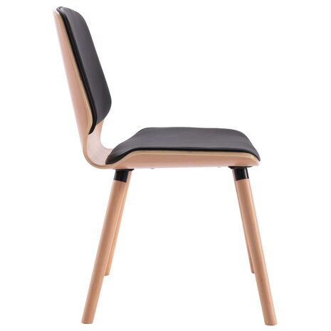 Eetkamerstoelen 2 st kunstleer zwart 5