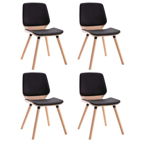 Eetkamerstoelen 4 st kunstleer zwart 2