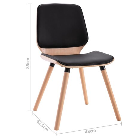 Eetkamerstoelen 4 st kunstleer zwart 9