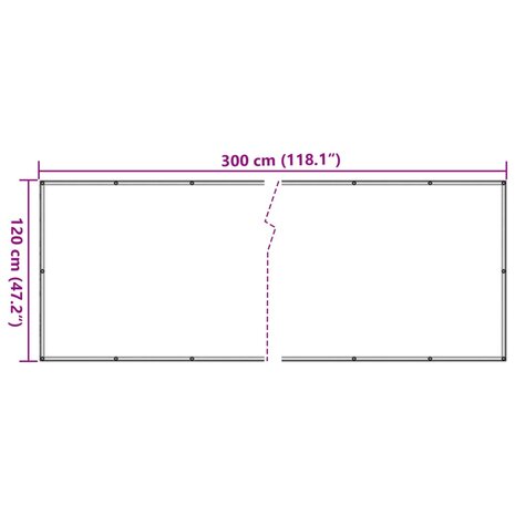 Tuinscherm 300x120 cm PVC crèmekleurig 6