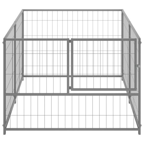 Hondenkennel 200x100x70 cm staal zilverkleurig 3