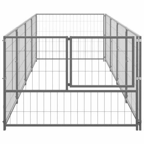 Hondenkennel 4 m² staal zilverkleurig 3