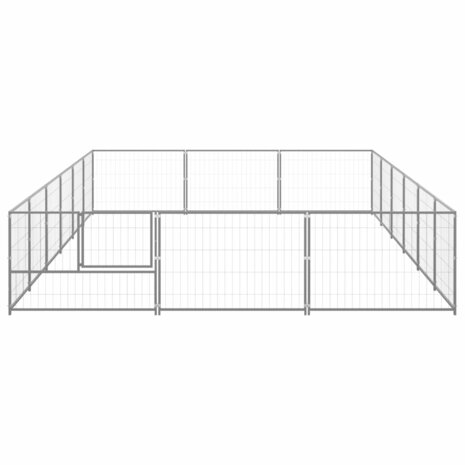 Hondenkennel 18 m² staal zilverkleurig 3