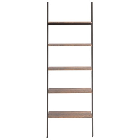 Ladderrek met 5 schappen 64x34x185,5 cm donkerbruin en zwart 3